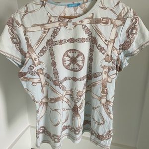 J. McLaughlin Signature Tee Equestrian Print